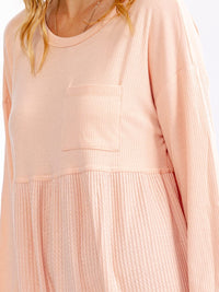 WOMEN'S LONG SLEEVE FRONT POCKET LOOSE FIT MINI DRESS