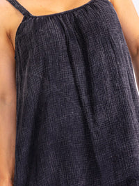 PLUS SIZE SLEEVELESS SQUARE NECK WASHED LOOSE FIT MINI DRESS