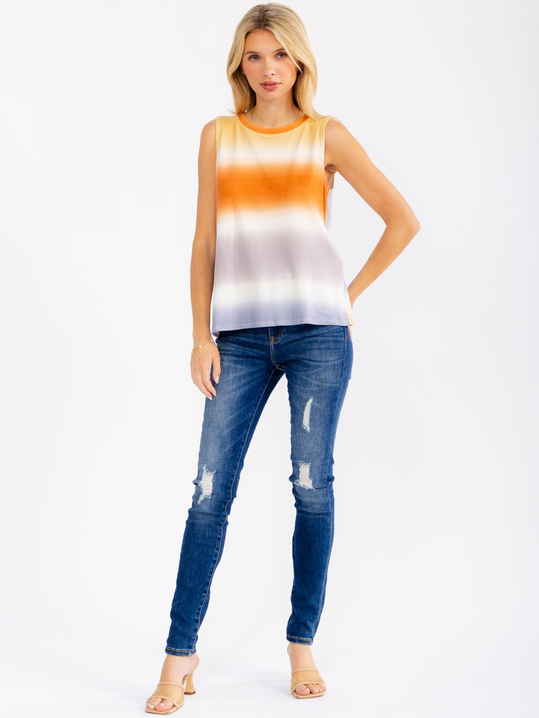WOMEN'S SLEEVELESS TIE DYE TANK TOP