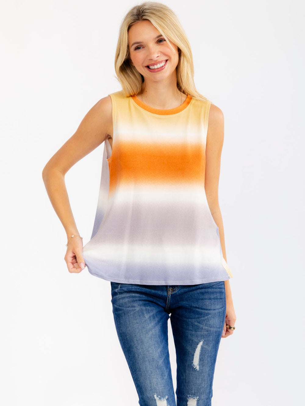 WOMEN'S SLEEVELESS TIE DYE TANK TOP