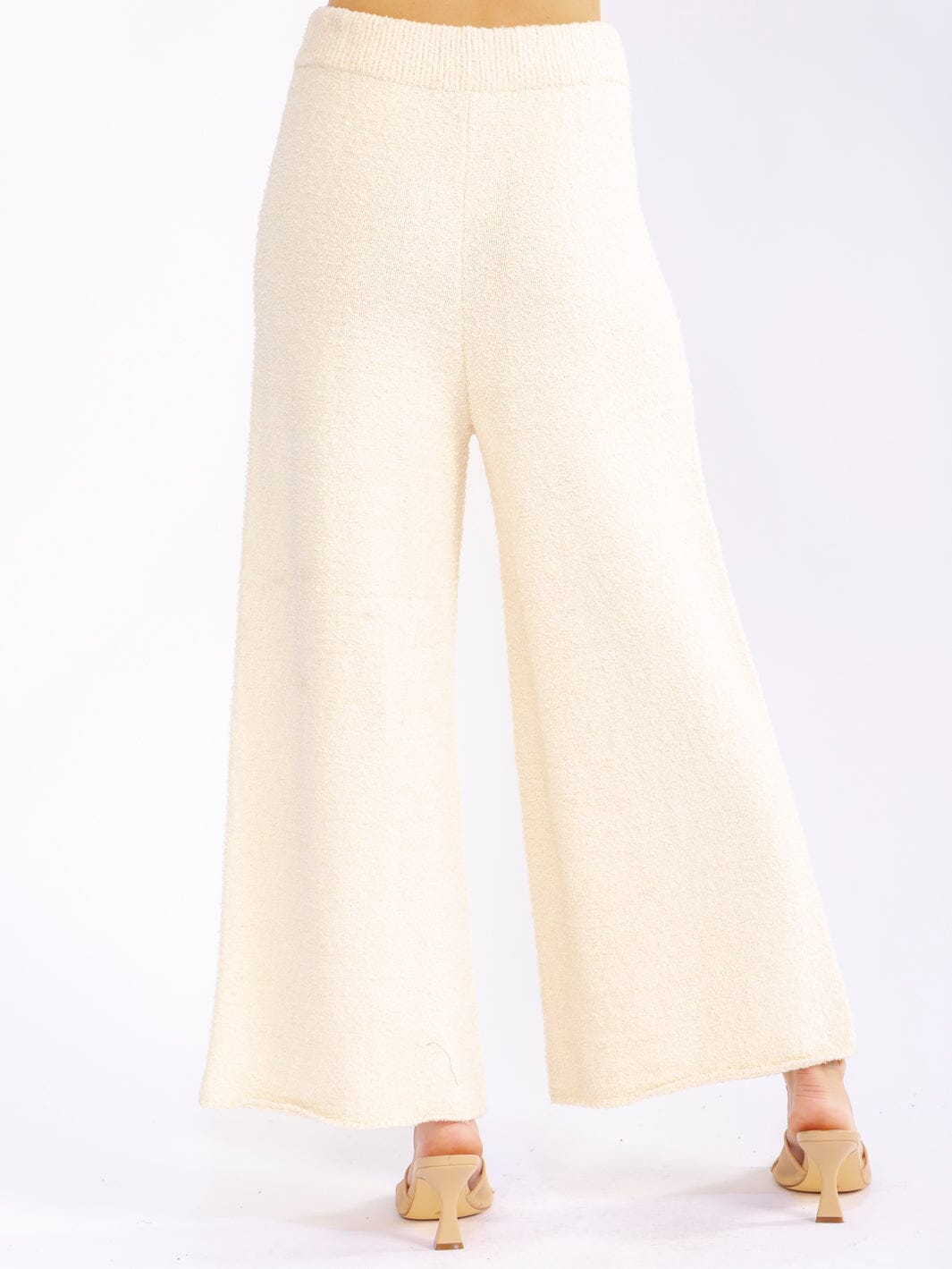 WOMEN'S ELASTIC WAIST SELF TIE WIDE LEG PANTS