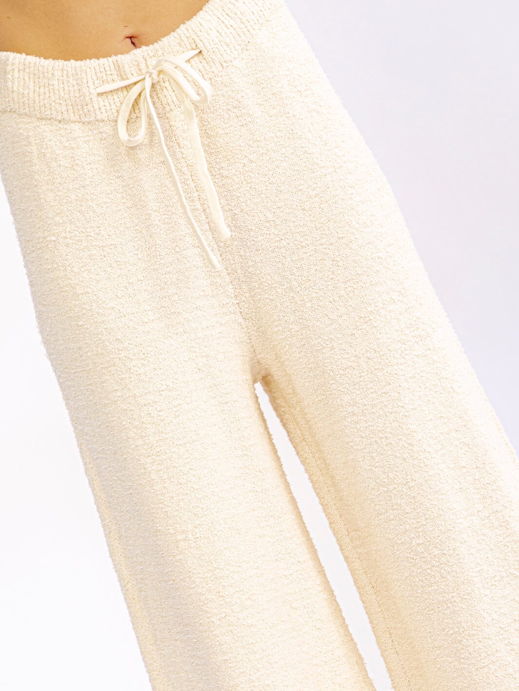WOMEN'S ELASTIC WAIST SELF TIE WIDE LEG PANTS