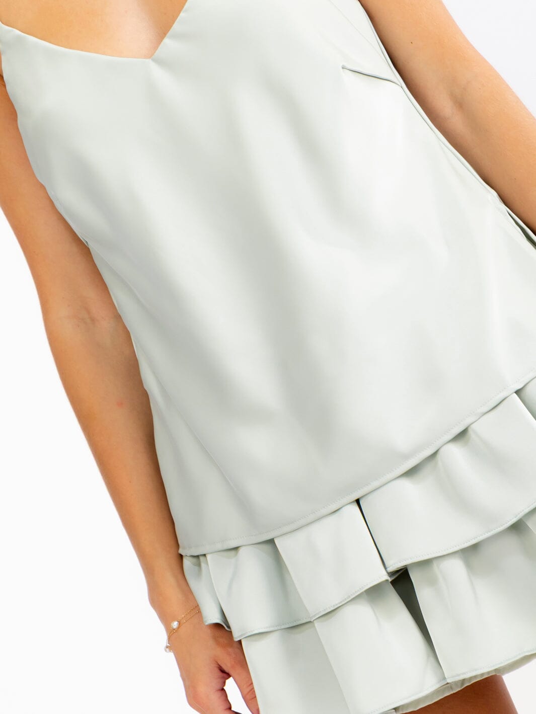 WOMEN'S SLEEVELESS TANK TOP & ELASTIC WAIST MINI SKIRT RUFFLE 2PC. SET