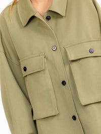 WOMEN'S LONG SLEEVE BUTTON UP FRONT POCKETS JACKET