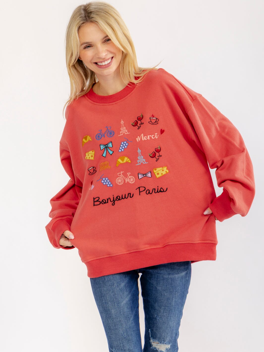 WOMEN'S LONG SLEEVE GRAPHIC PULLOVER SWEATERS