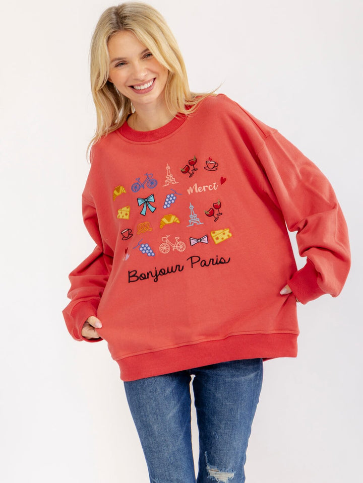 WOMEN'S LONG SLEEVE GRAPHIC PULLOVER SWEATERS
