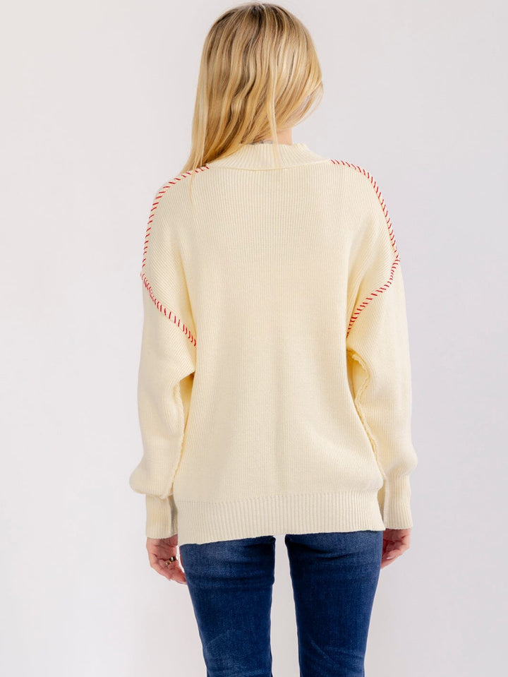WOMEN'S LONG SLEEVE CHERRY PULLOVER SWEATERS