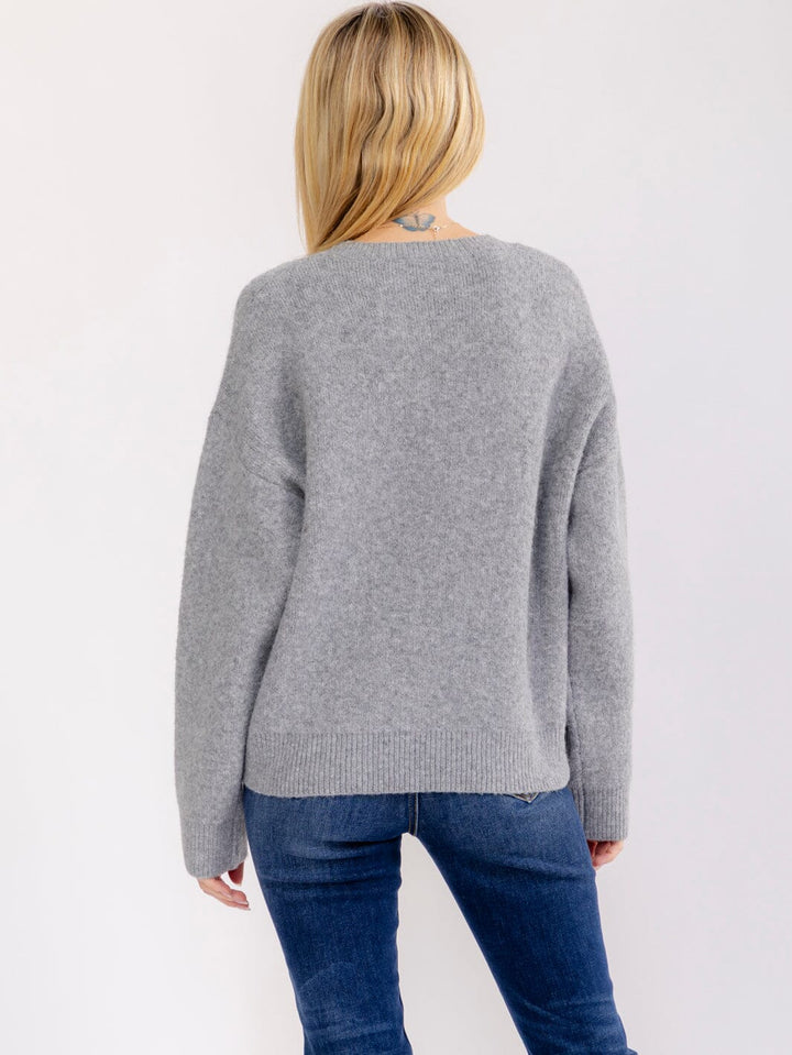 WOMEN'S LONG SLEEVE BEADS DETAILED PULLOVER SWEATERS