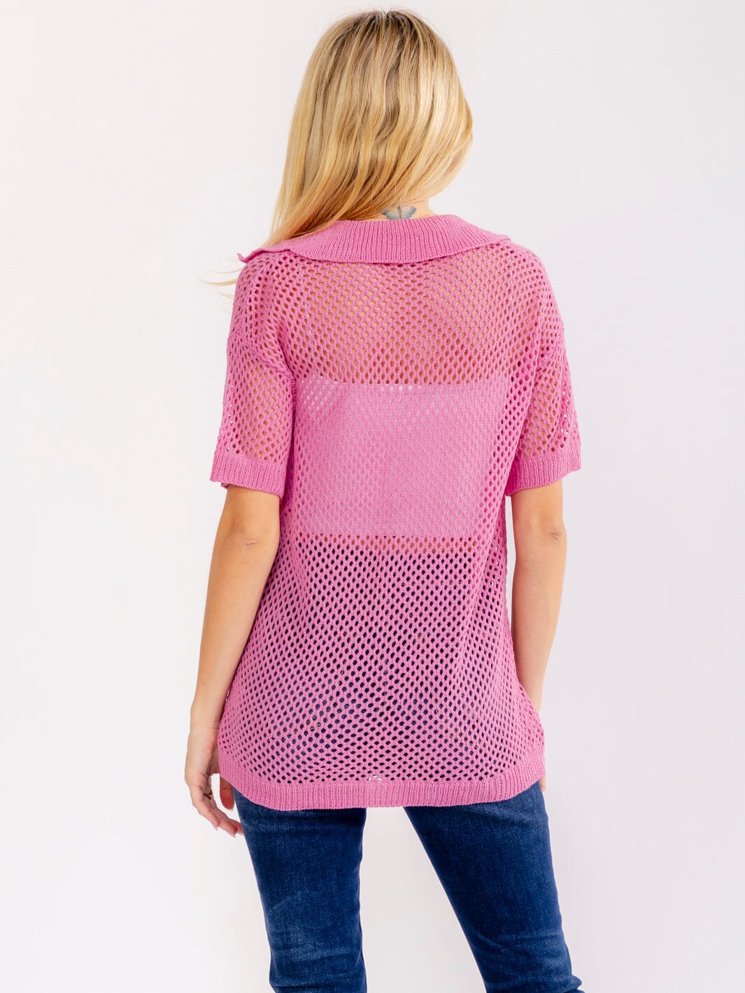 WOMEN'S SHORT SLEEVE V-NECK KNIT BLOUSE