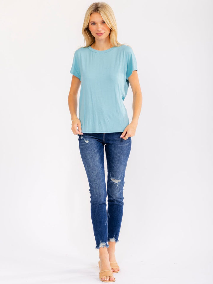 WOMEN'S SHORT SLEEVE OPEN BACK TOP
