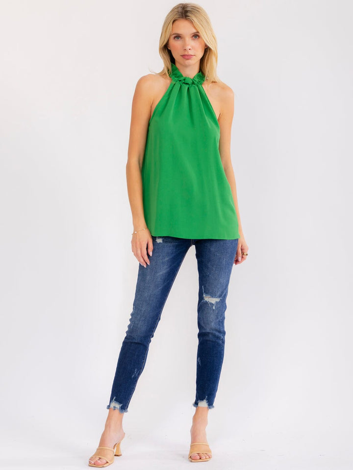 WOMEN'S SLEEVELESS HALTER NECK LOOSE FIT TOP