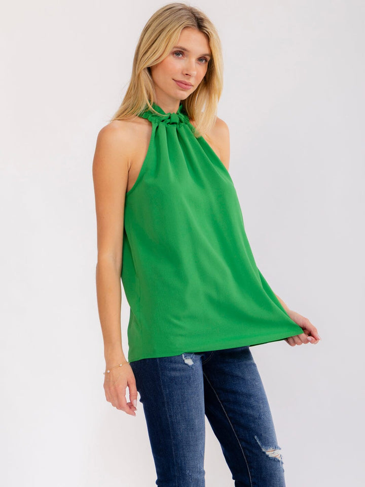 WOMEN'S SLEEVELESS HALTER NECK LOOSE FIT TOP