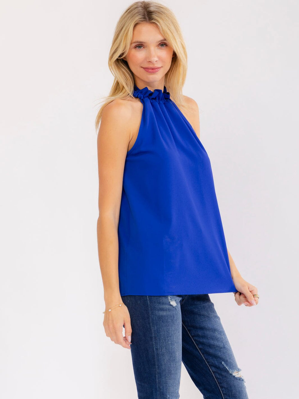WOMEN'S SLEEVELESS HALTER NECK LOOSE FIT TOP