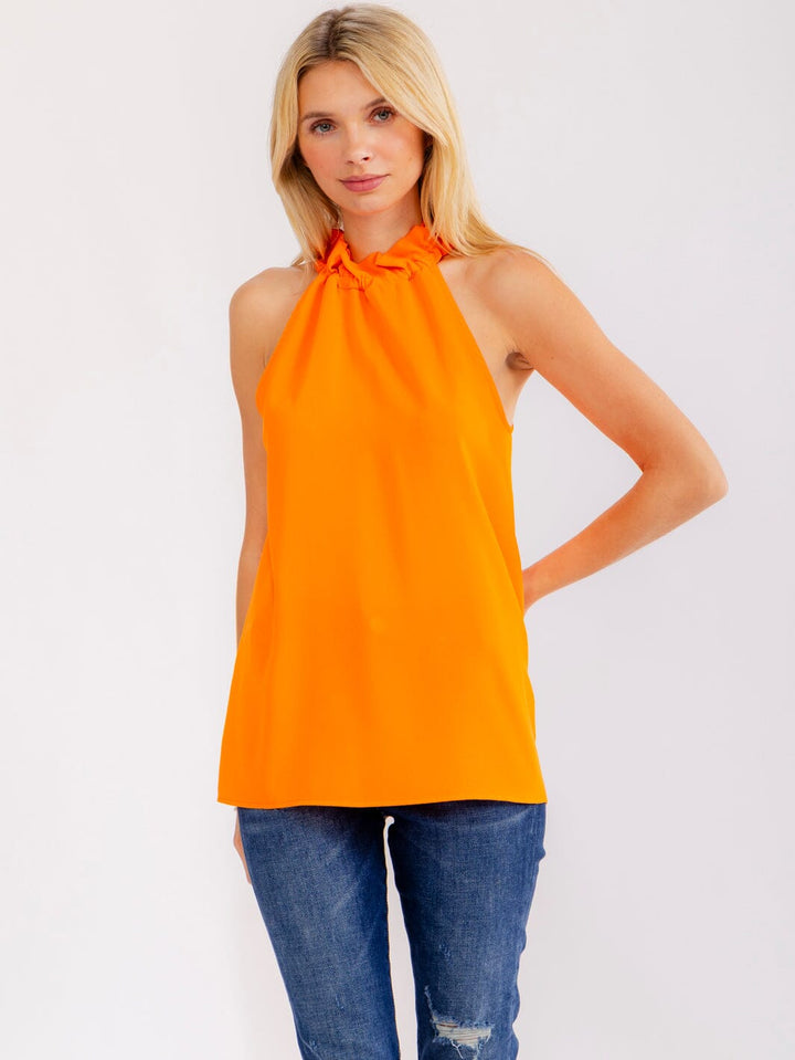 WOMEN'S SLEEVELESS HALTER NECK LOOSE FIT TOP