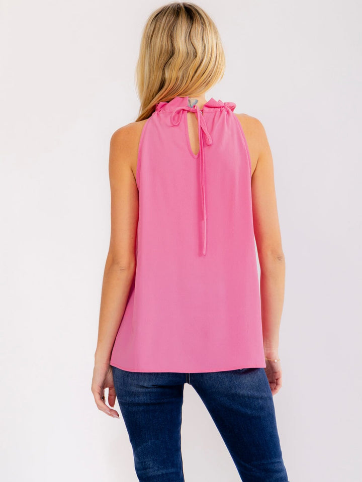 WOMEN'S SLEEVELESS HALTER NECK LOOSE FIT TOP