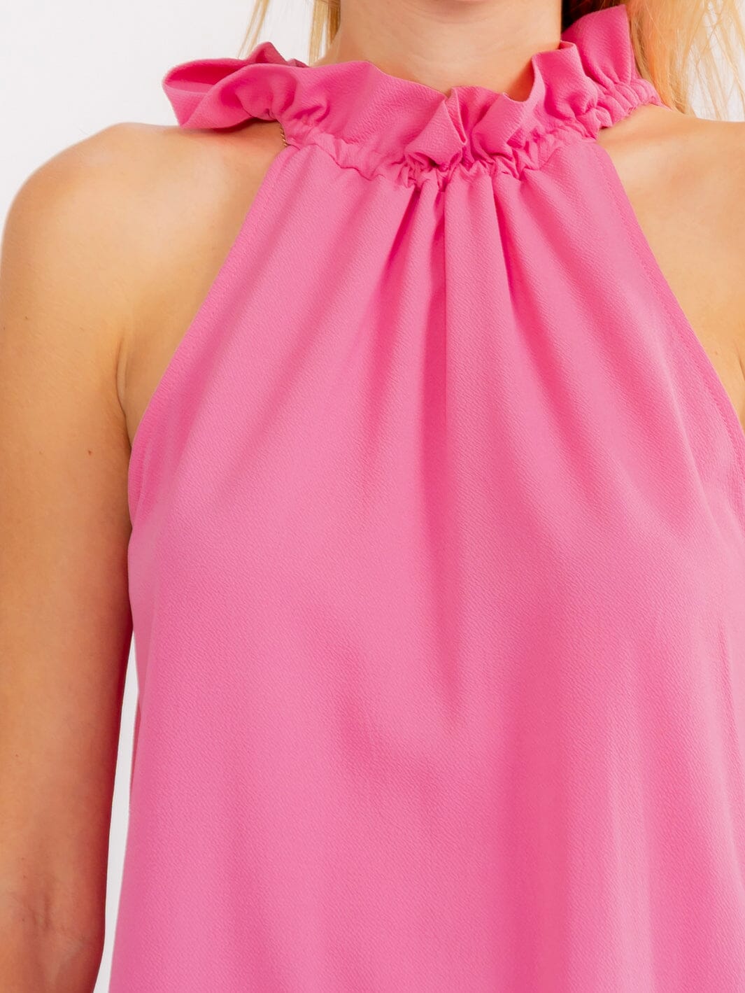 WOMEN'S SLEEVELESS HALTER NECK LOOSE FIT TOP