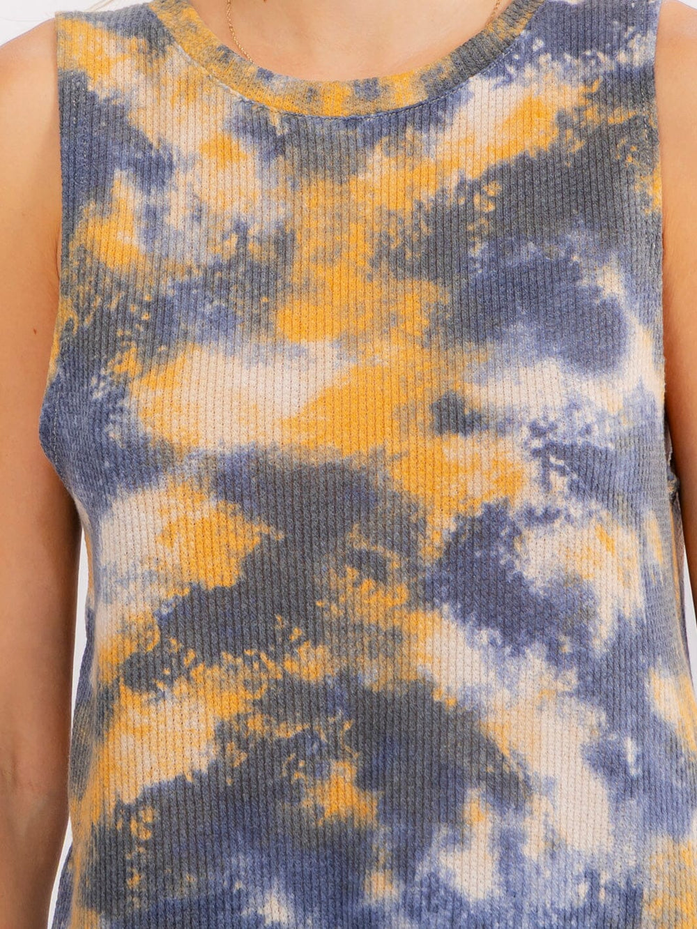 WOMEN'S SLEEVELESS TIE DYE PRINT TANK TOP