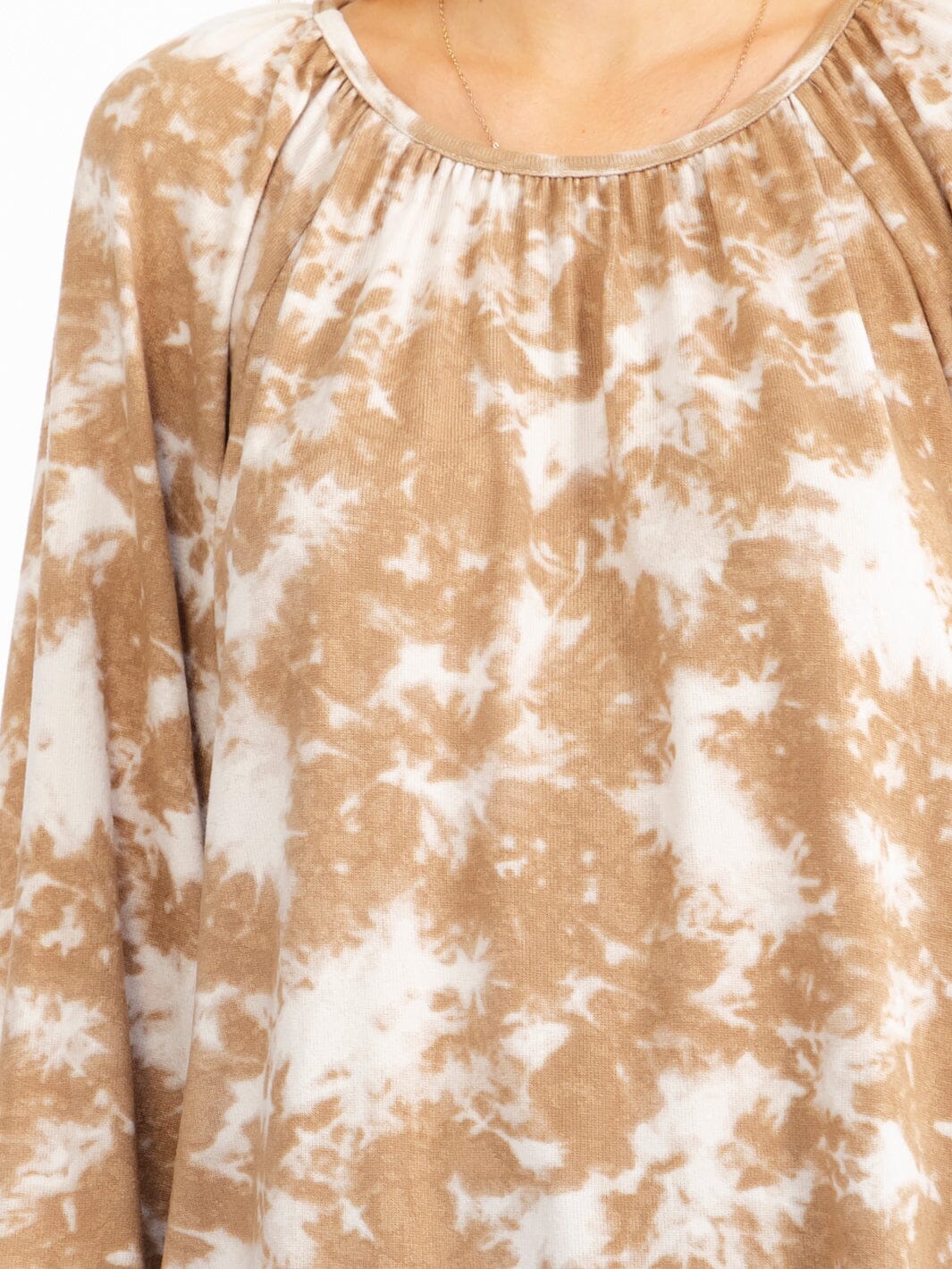 WOMEN'S LONG SLEEVE TIE DYE PRINT TOP
