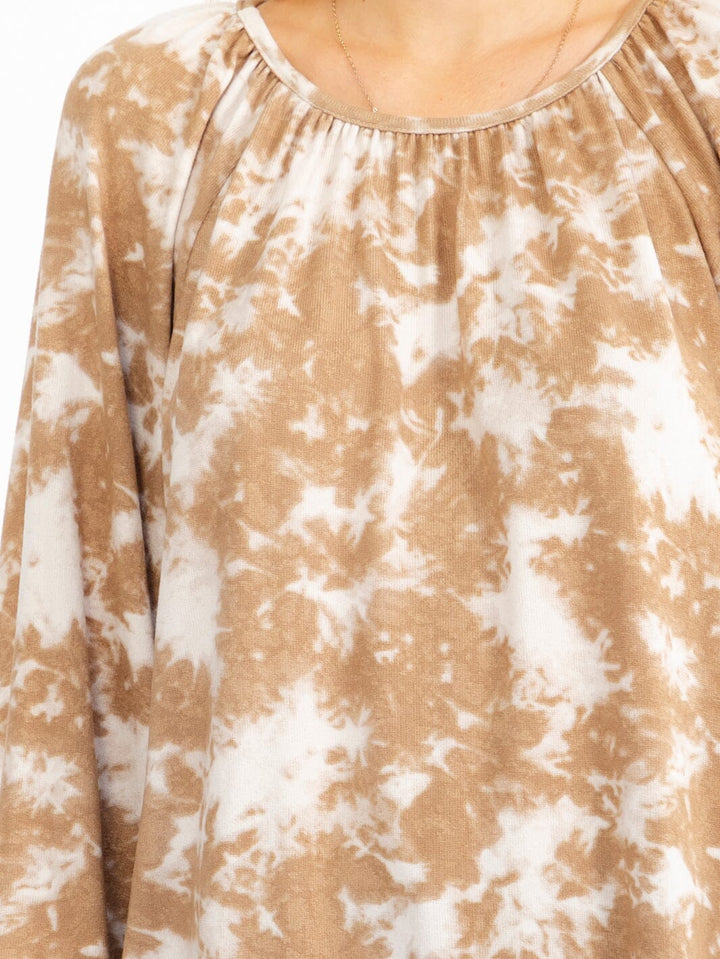 WOMEN'S LONG SLEEVE TIE DYE PRINT TOP
