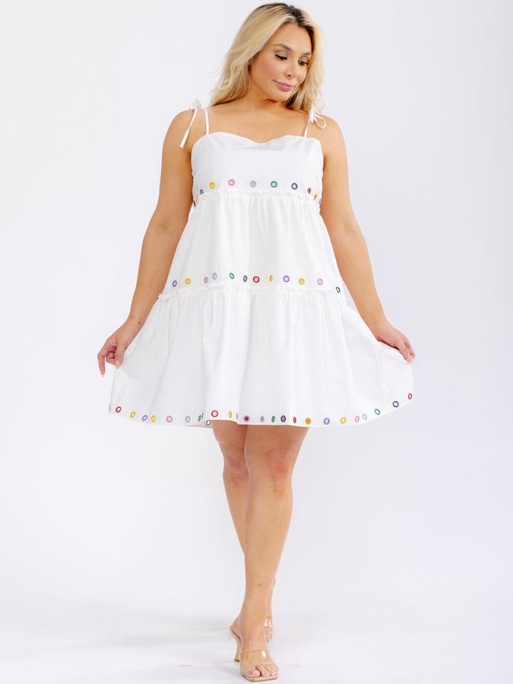 PLUS SIZE SLEEVELESS TIERED LOOSE FIT MINI DRESS