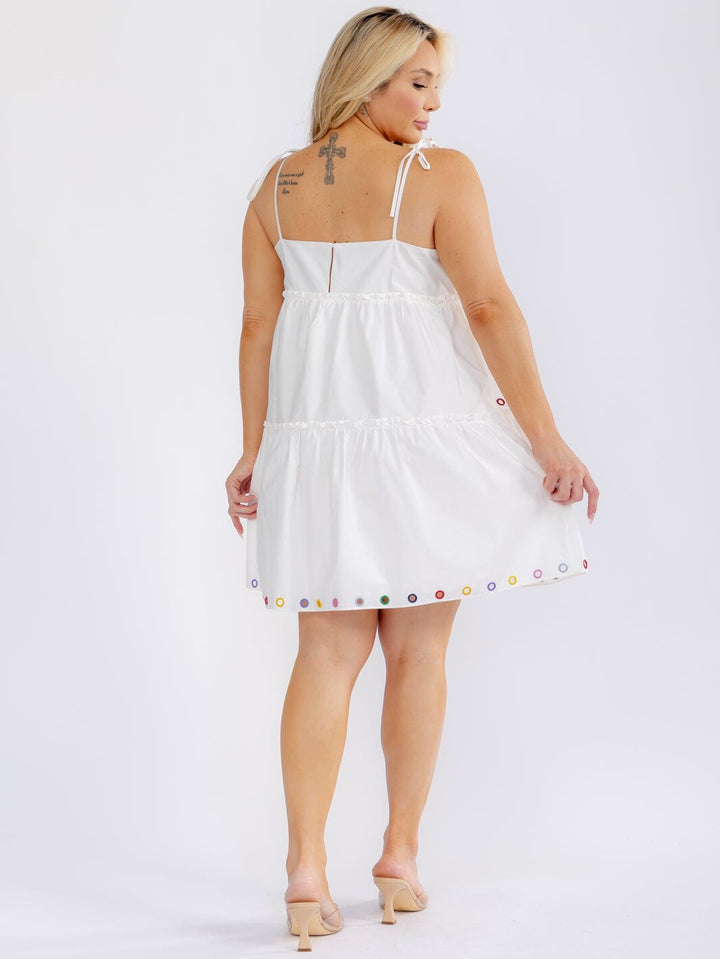 PLUS SIZE SLEEVELESS TIERED LOOSE FIT MINI DRESS