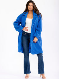 WOMEN'S LONG SLEEVE BUTTON CLOSURE FRONT POCKETS RIBBED TRENCH COAT