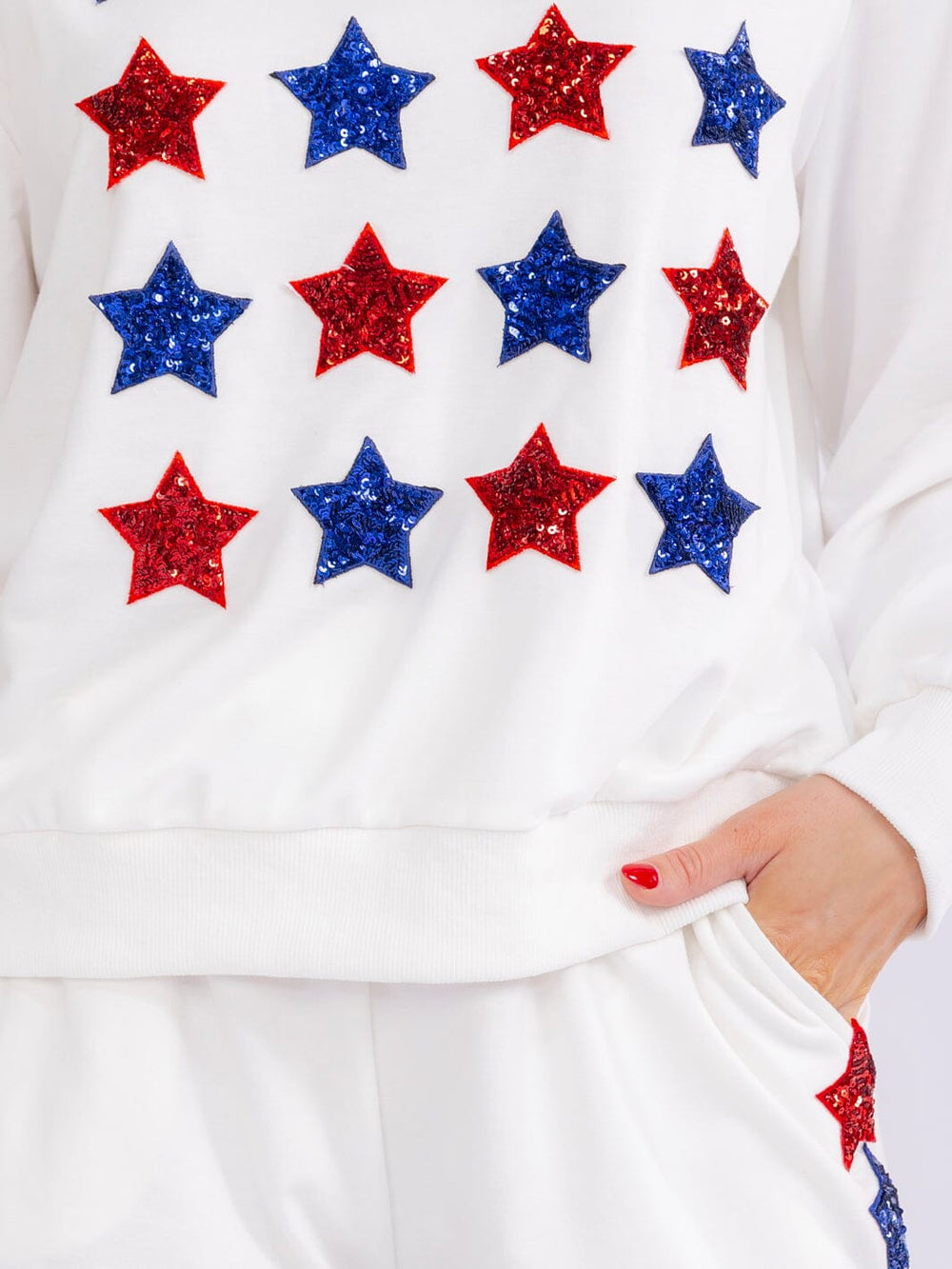 WOMEN'S LONG SLEEVE SEQUINS STARS PULLOVER SWEATERS