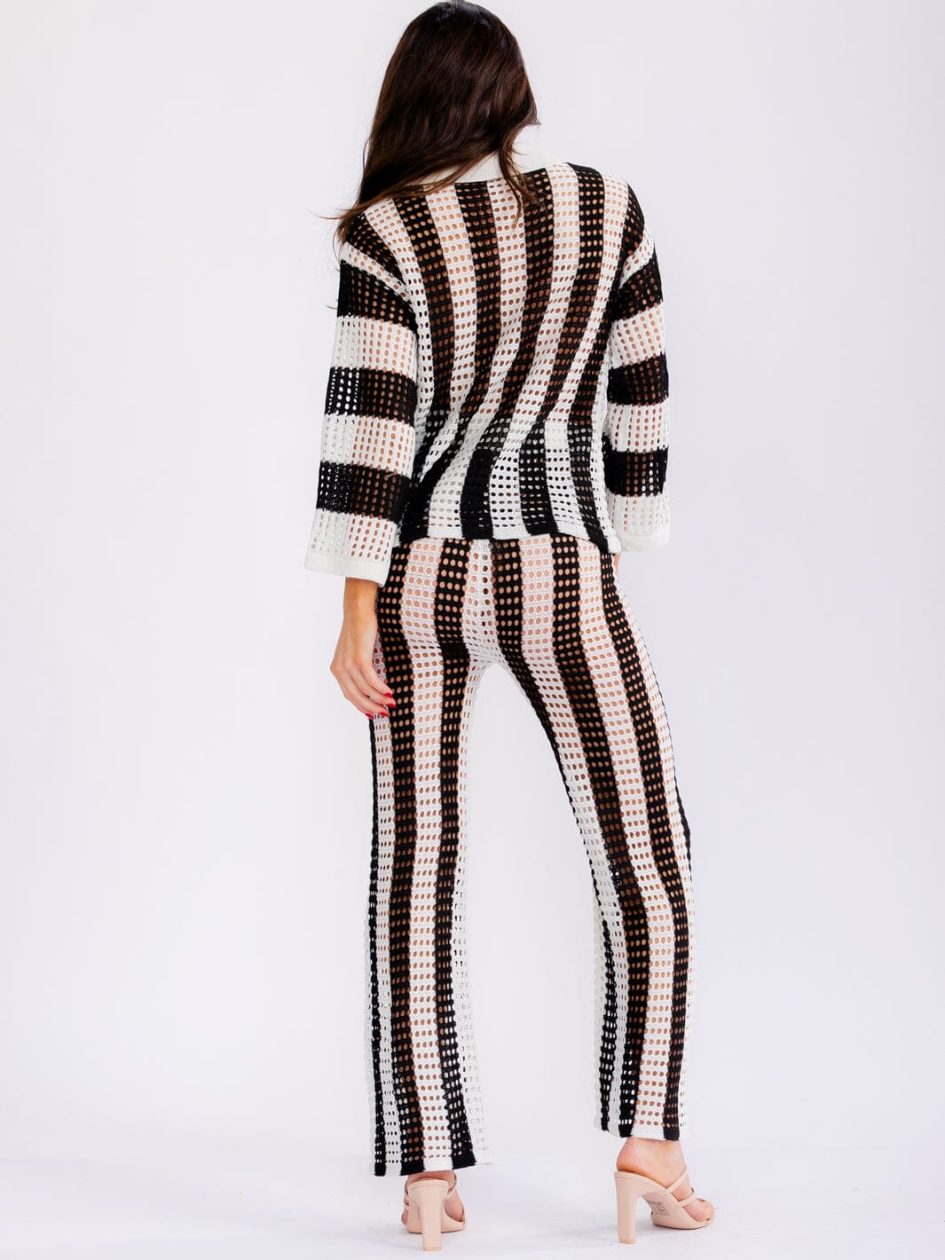 WOMEN'S LONG SLEEVE TOP & ELASTIC WAIST PANTS COLORBLOCK KNIT 2PC. SET