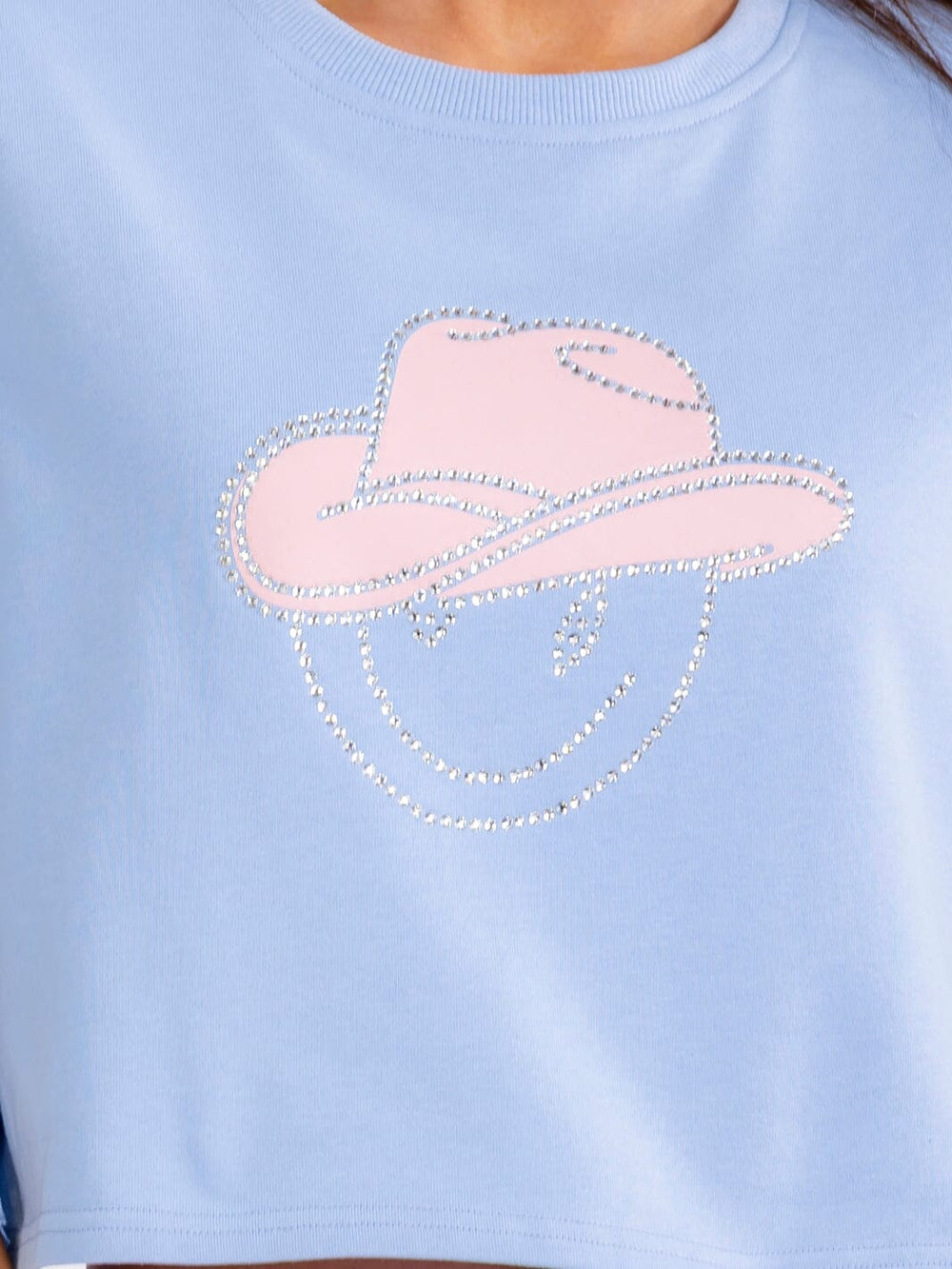 WOMEN'S SHORT FRINGE SLEEVE GRAPHIC SHIRT