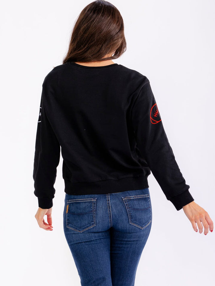 WOMEN'S LONG SLEEVE FOOTBALL GRAPHIC PULLOVER SWEATERS