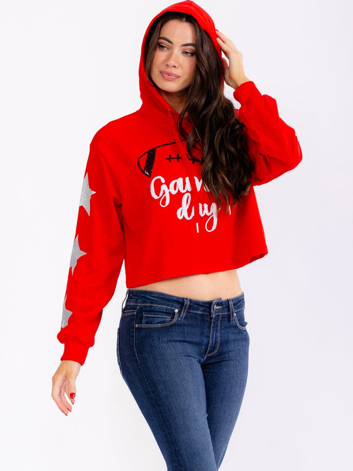 WOMEN'S LONG SLEEVE GAME DAY PULLOVER HOODED SWEATERS