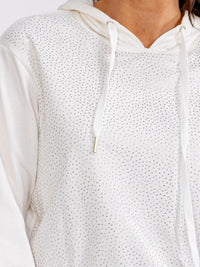 WOMEN'S LONG SLEEVE RHINESTONES PULLOVER HOODED SWEATERS