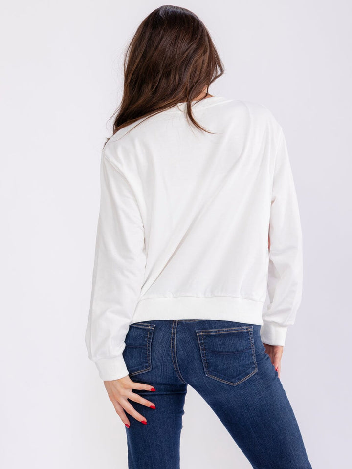 WOMEN'S LONG SLEEVE SEQUINS FLOWERS PULLOVER SWEATERS