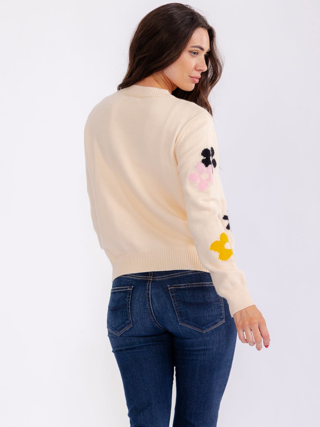 WOMEN'S LONG SLEEVE FLOWERS PULLOVER SWEATERS