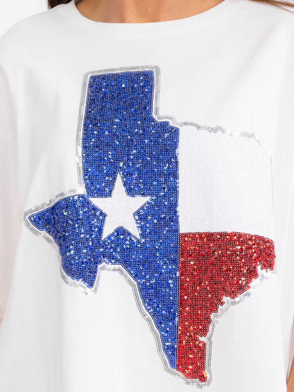 WOMEN'S SHORT SLEEVE PATRIOTIC OVERSIZED SHIRT