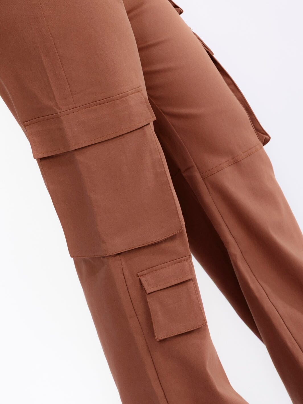 PLUS SIZE BUTTON CLOSURE CARGO POCKETS STRAIGHT LEG PANTS