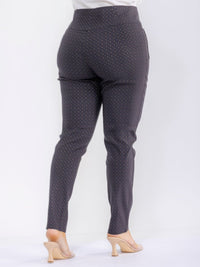 PLUS SIZE ZIPPER CLOSURE FRONT POCKET STRETCH SKINNY LEG POLKA DOTS PANTS