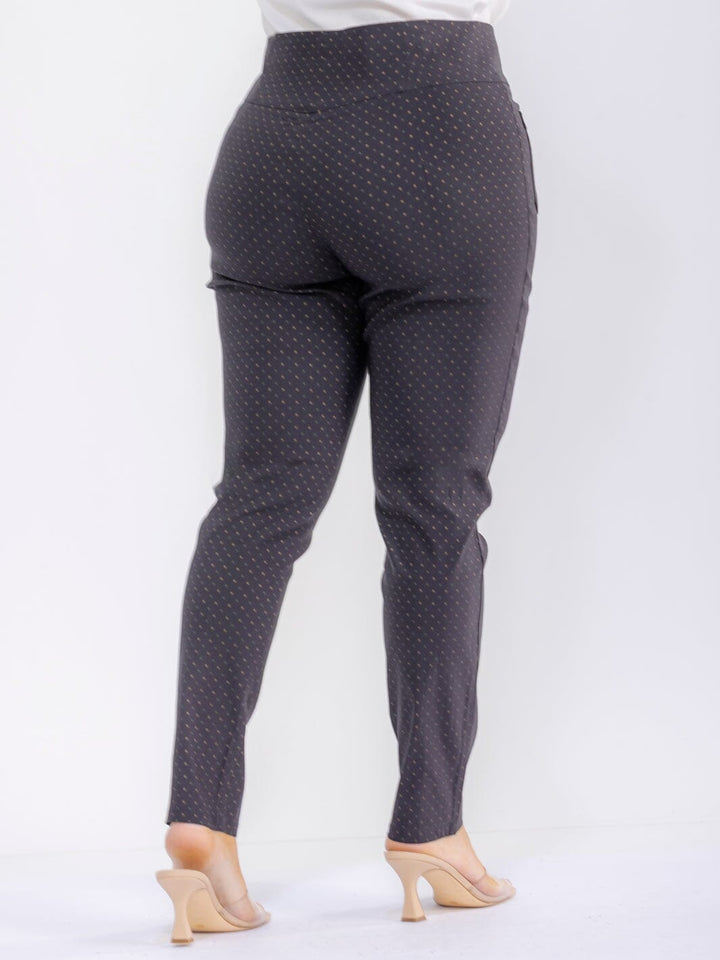 PLUS SIZE ZIPPER CLOSURE FRONT POCKET STRETCH SKINNY LEG POLKA DOTS PANTS