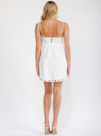 WOMEN'S SLEEVELESS SQUARE NECK TIERED TUNIC DETAILED MINI DRESS