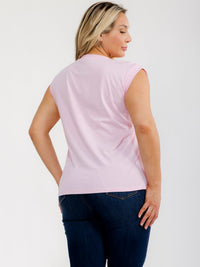 PLUS SIZE SLEEVELESS RHINESTONES DETAILED TANK TOP