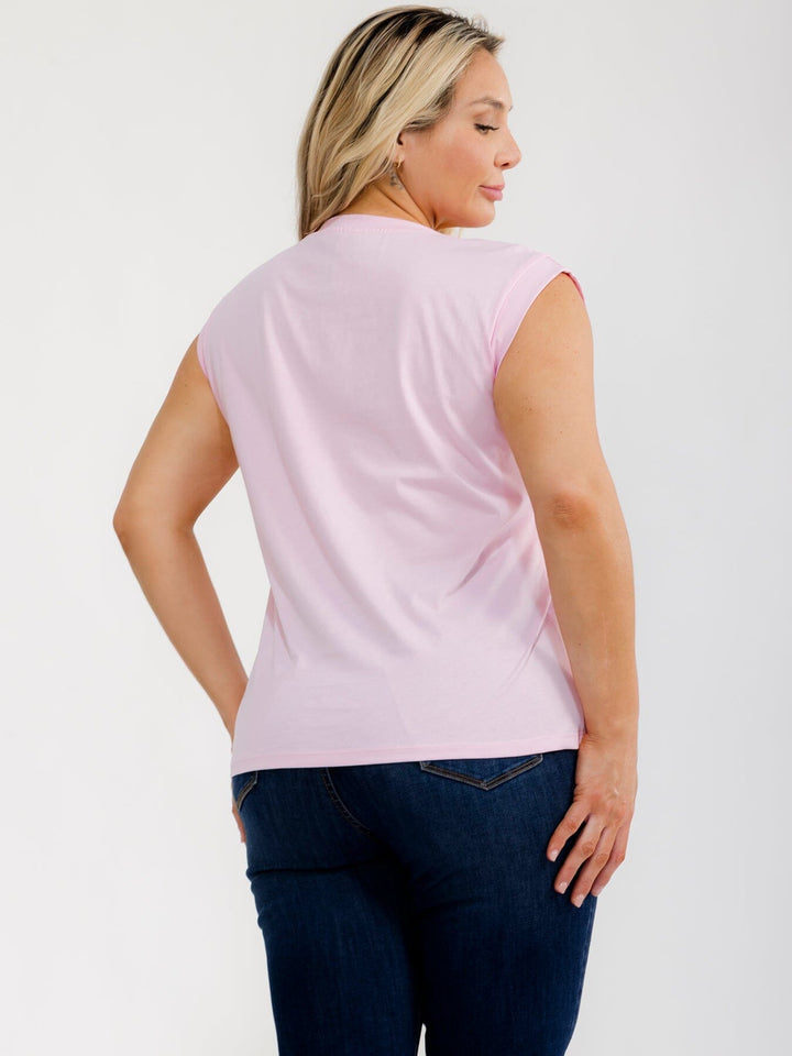PLUS SIZE SLEEVELESS RHINESTONES DETAILED TANK TOP