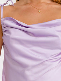 WOMEN'S SLEEVELESS COWL NECK SILK TANK TOP