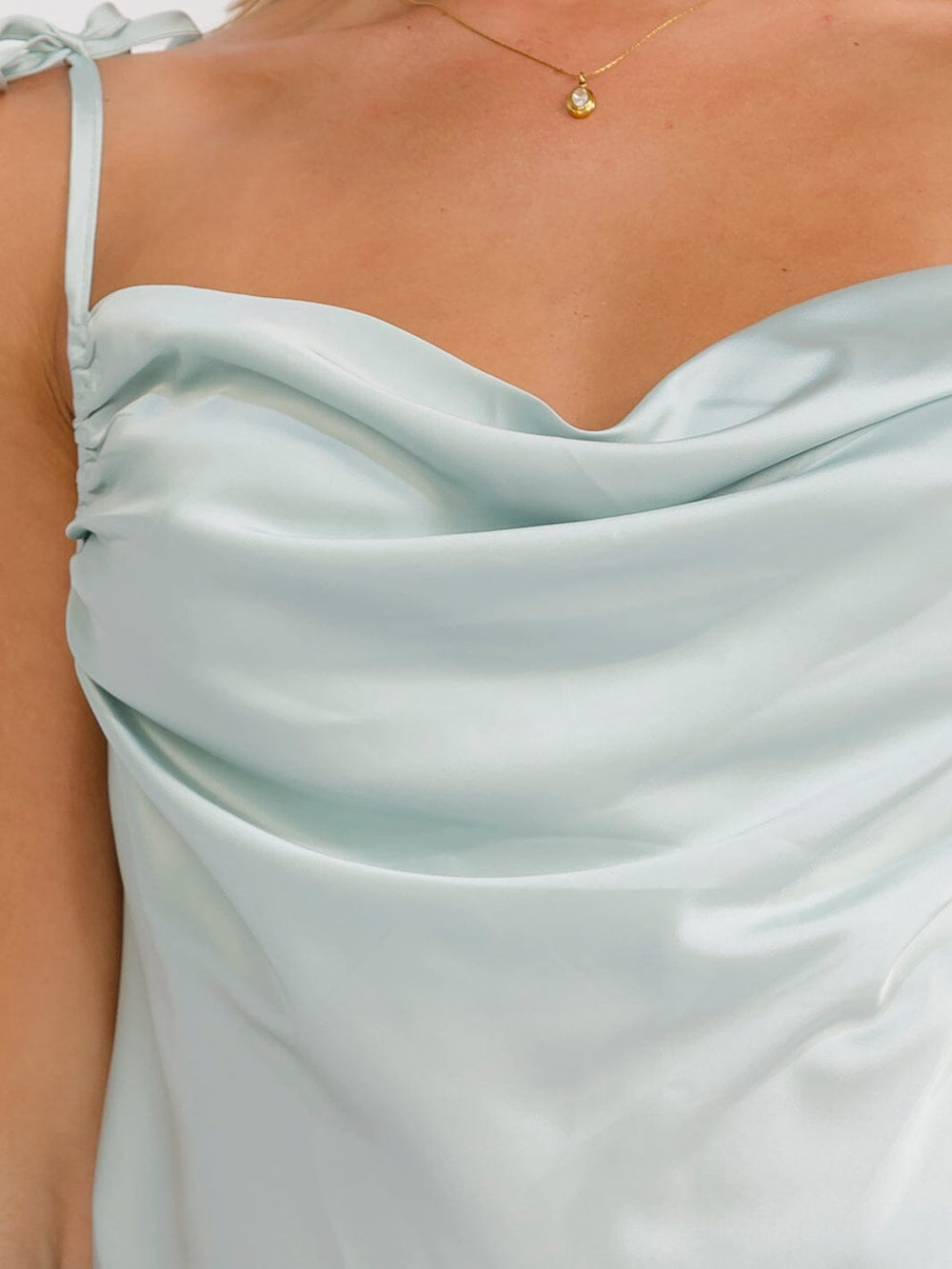 WOMEN'S SLEEVELESS COWL NECK SILK TANK TOP