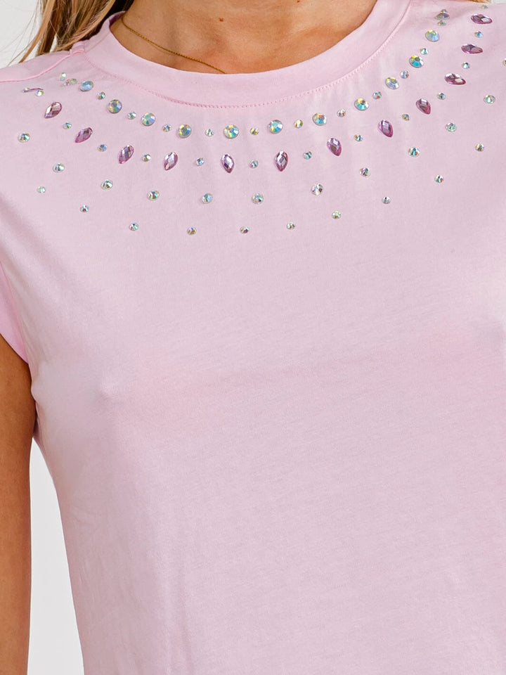 WOMEN'S SLEEVELESS STUDS DETAILED TANK TOP