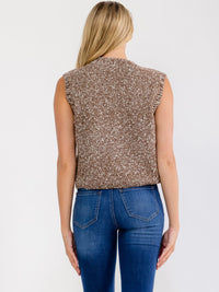 WOMEN'S SLEEVELESS BUTTON UP SWEATER VEST