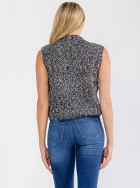 WOMEN'S SLEEVELESS BUTTON UP SWEATER VEST