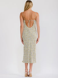 WOMEN'S SLEEVELESS COWL NECK OPEN BACK FLORAL MAXI DRESS