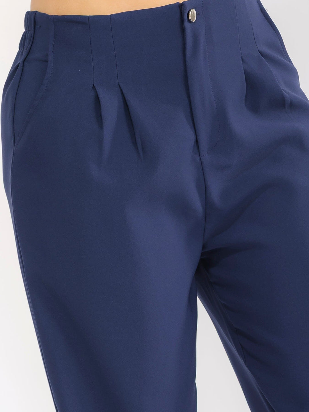 PLUS SIZE BUTTON CLOSURE ELASTIC WAISTBAND POCKETS STRAIGHT LEG SOLID PANTS