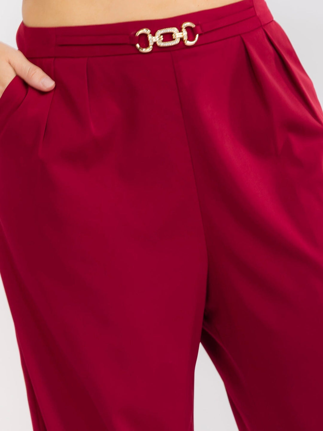 PLUS SIZE ZIPPER CLOSURE POCKETS WIDE LEG SOLID PANTS