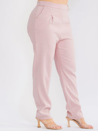 PLUS SIZE ZIP UP POCKETS STRAIGHT LEG SOLID PANTS